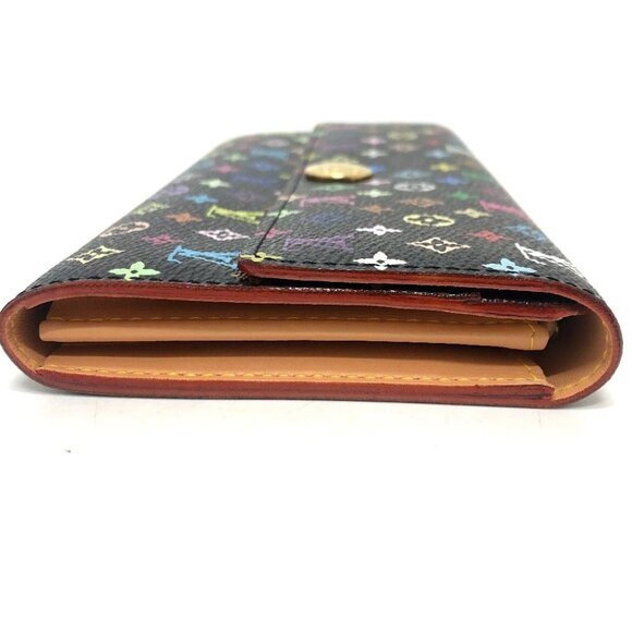 LOUIS VUITTON M93747 Portefeuille Sarah Wallet Flap Long Wallet Black/GoldHW - Picture 11 of 14